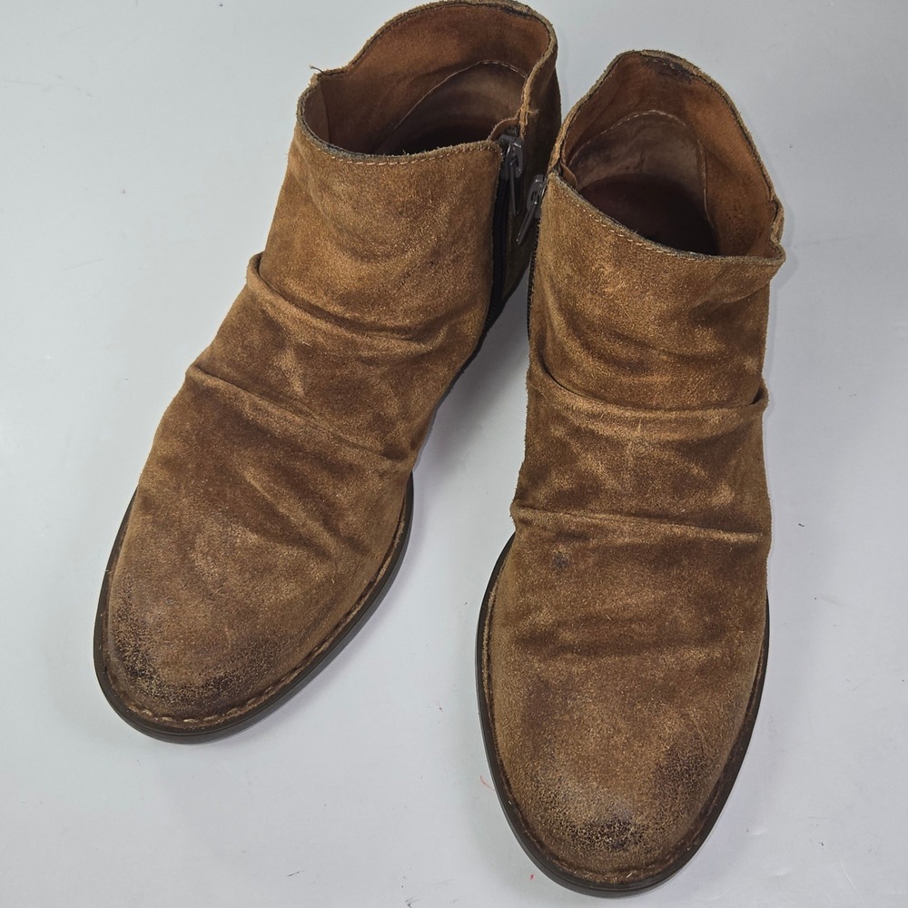Born Kerri Brown Suede Slouchy Ankle Boots BR0016826 Womens 8M